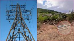 Suspected vandals brought down a Kenya Power pylon, causing a power blackout.